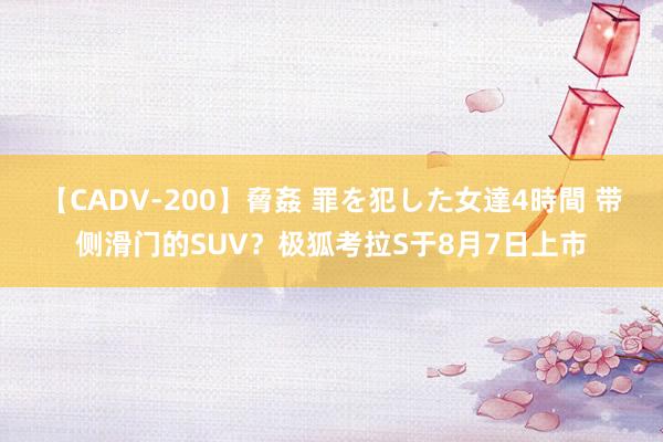 【CADV-200】脅姦 罪を犯した女達4時間 带侧滑门的SUV？极狐考拉S于8月7日上市