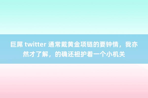 巨屌 twitter 通常戴黄金项链的要钟情，我亦然才了解，的确还袒护着一个小机关