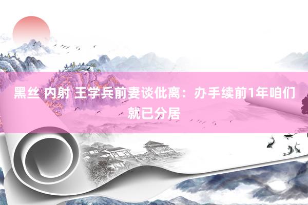 黑丝 内射 王学兵前妻谈仳离：办手续前1年咱们就已分居